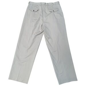 L.L.Bean Cotton Dress‎ Pants Pleated Natural Fit Khaki Beige Men's Size 35